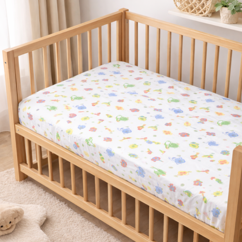 centraco fournisseur drap housse bébé puériculture motif autour de la mare