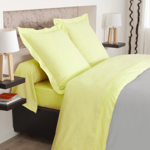 centraco fournisseur linge de lit collectivités qualité professionnelle housse de couette polycoton bicolore gris anis