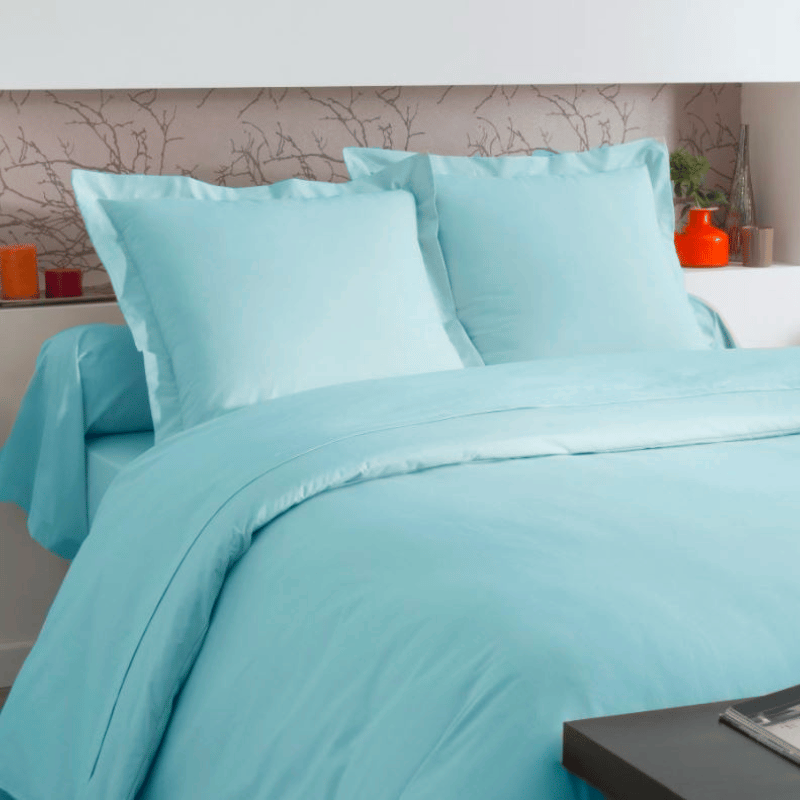 centraco fournisseur linge de lit collectivités qualité professionnelle housse de couette polycoton turquoise