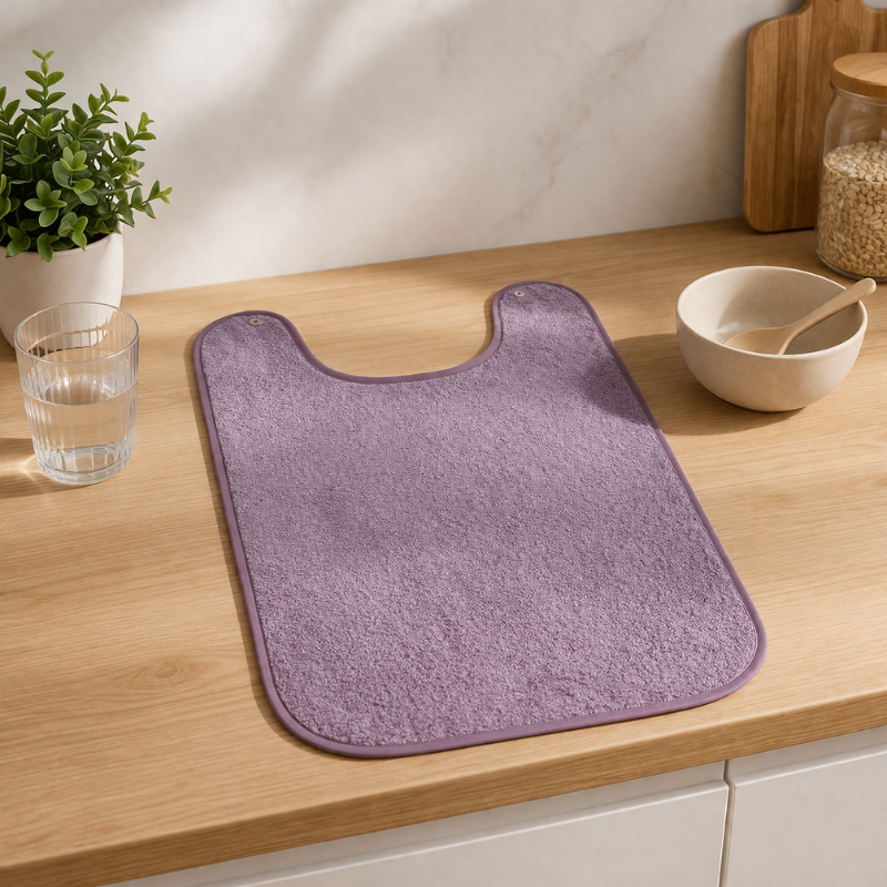 centraco fournisseur bavoir enfant angel pour collectivités qualité professionnelle fabrication française coloris prune