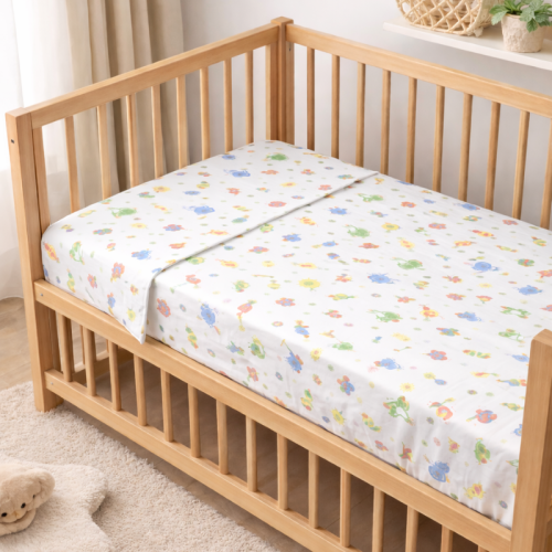 centraco fournisseur drap plat bébé puériculture motif autour de la mare