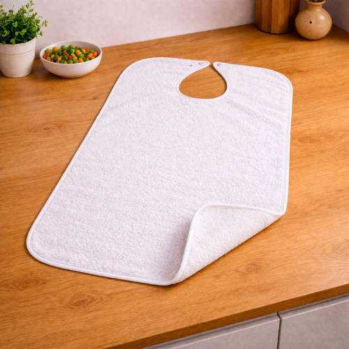 centraco fournisseur bavoir adulte batiste 3 pressions imperméable pour collectivités qualité professionnelle fabrication française coloris blanc