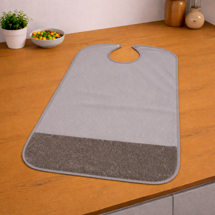 centraco fournisseur bavoir adulte elit duo imperméable pour collectivités qualité professionnelle fabrication française coloris gris
