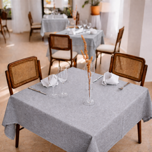 centraco nappe sur-mesure serviette de table set de table made In France qualité professionnelle gamme élina coloris perle