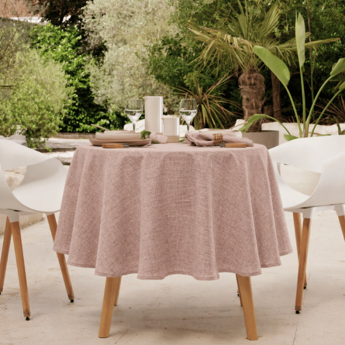 centraco nappe sur-mesure serviette de table set de table made In France qualité professionnelle gamme roma coloris rose 12