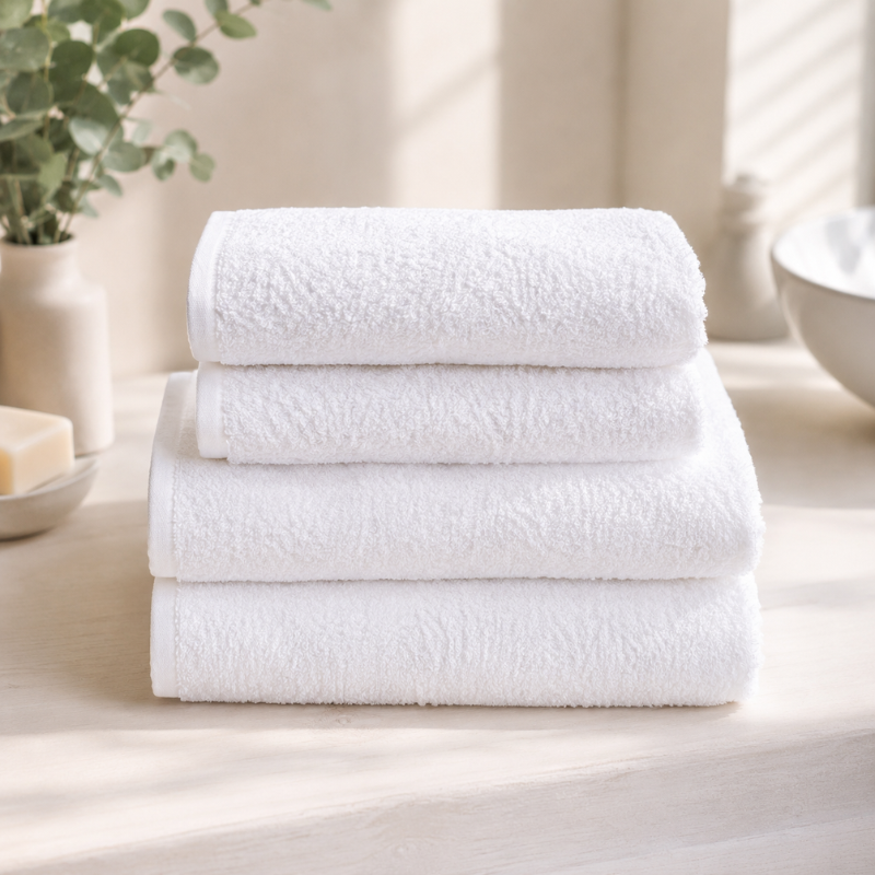 centraco founisseur linge de bain blanc pauline éponge 100% coton 360gr qualité professionnelle