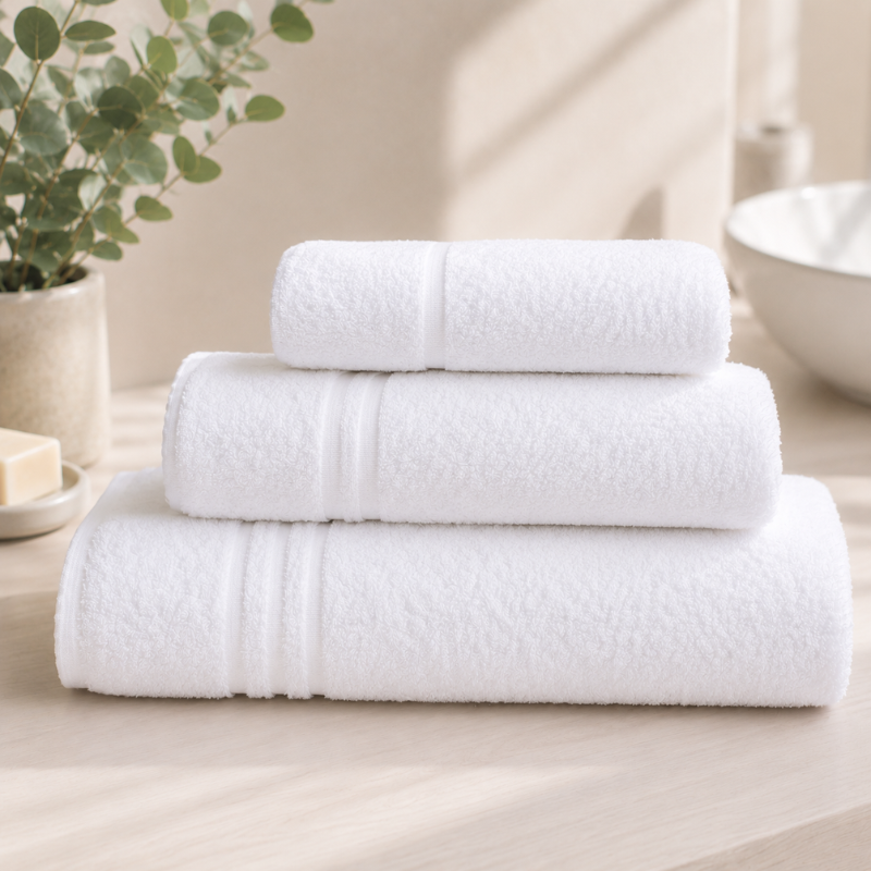 centraco founisseur linge de bain blanc diane éponge 100% coton 550gr qualité professionnelle