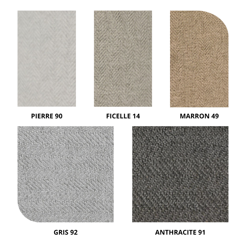 centraco couverture matelassée CHEVRON non feu pour collectivités fabrication française coloris pierre 90, ficelle 14, marron 49, gris 92, anthracite 91