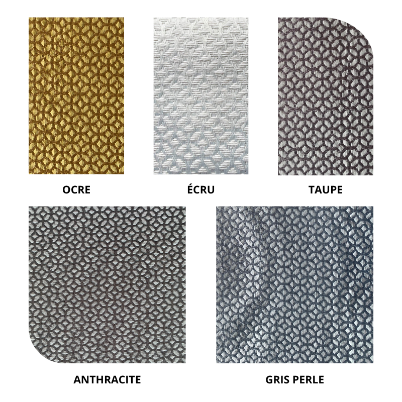 centraco couverture matelassée LIBERTY non feu pour collectivités fabrication française coloris ocre, écru, taupe, anthracite, gris perle