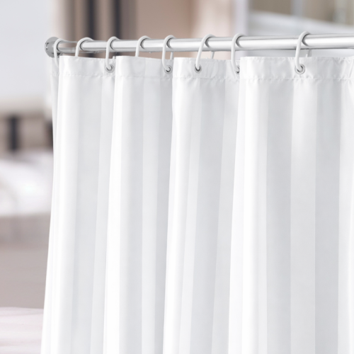 centraco fournisseur collectivités rideau de douche bande satin 100% polyester qualité professionnelle