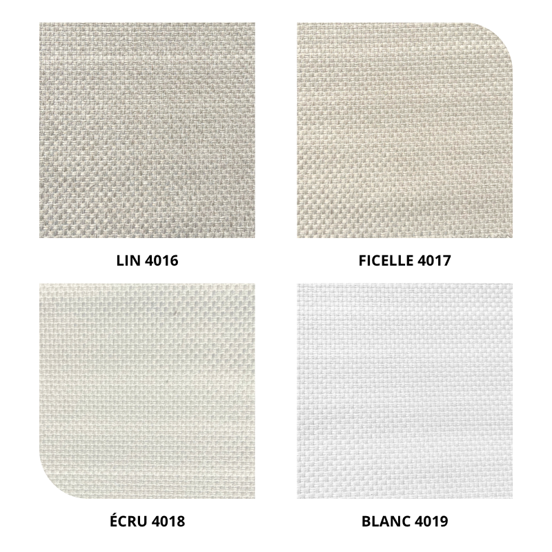 centraco tissu d'ameublement uni occultant URBINO non feu pour collectivités fabrication française coloris lin 4016, ficelle 4017, écru 4018, blanc 4019