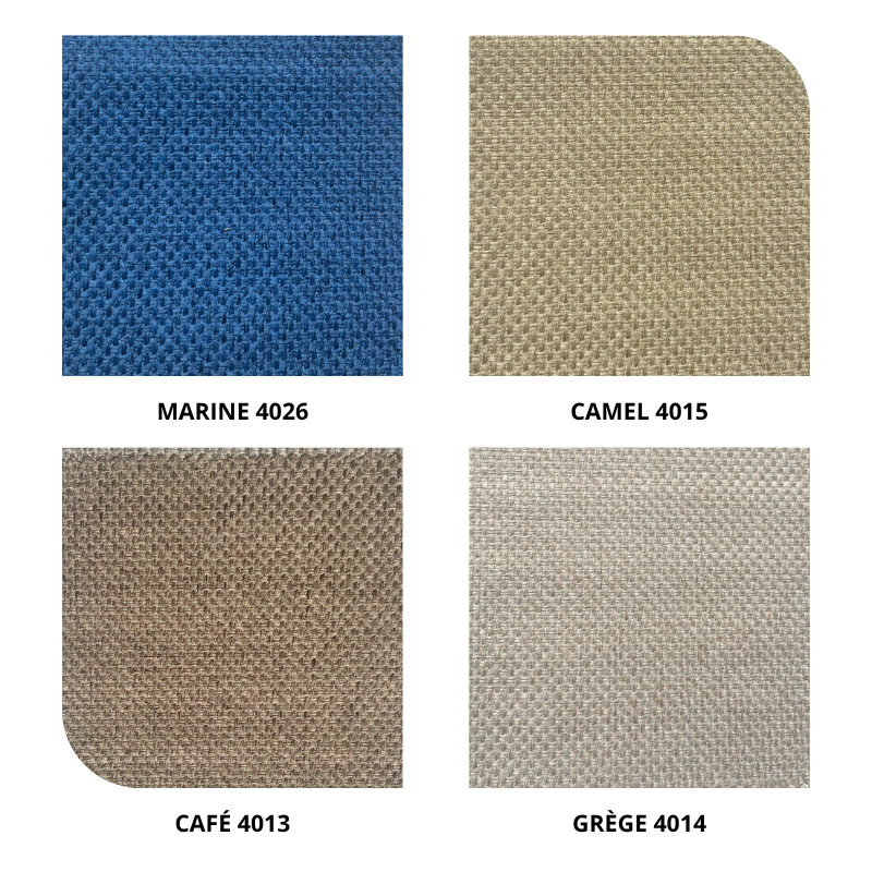 centraco tissu d'ameublement uni occultant URBINO non feu pour collectivités fabrication française coloris marine 4026, camel 4015, café 4013, grège 4014