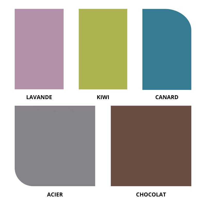 centracodessus de lit PRIM'DÉCOR HARMONY non feu pour collectivités fabrication française coloris lavande, kiwi, canard, acier chocolat